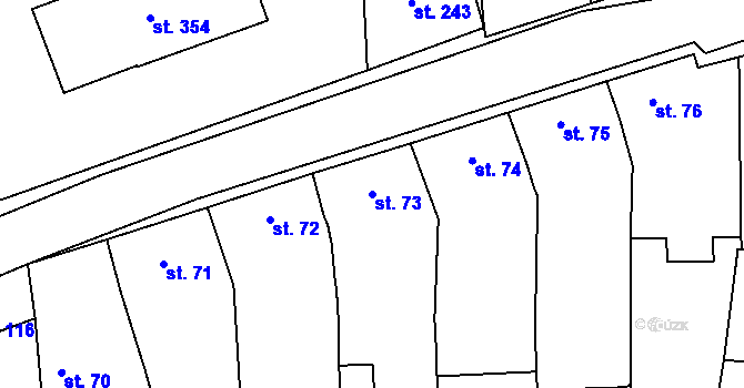 Parcela st. 73 v KÚ Chudenice, Katastrální mapa