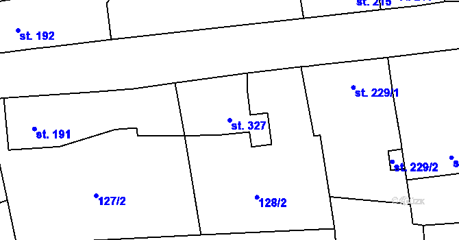 Parcela st. 327 v KÚ Chudenice, Katastrální mapa