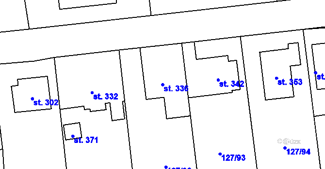 Parcela st. 336 v KÚ Chudenice, Katastrální mapa