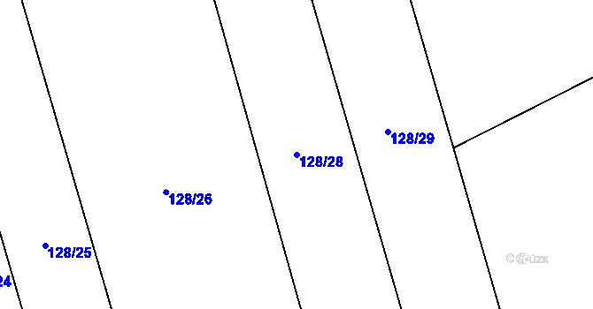 Parcela st. 128/28 v KÚ Chudenice, Katastrální mapa