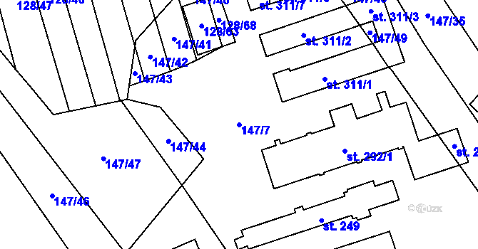 Parcela st. 147/7 v KÚ Chudenice, Katastrální mapa