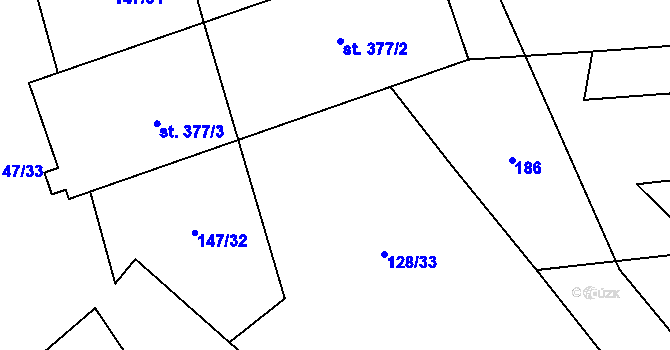 Parcela st. 147/30 v KÚ Chudenice, Katastrální mapa