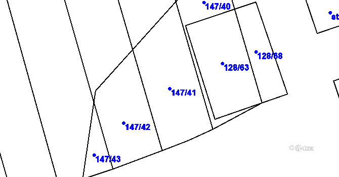Parcela st. 147/41 v KÚ Chudenice, Katastrální mapa