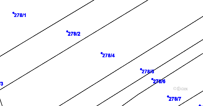 Parcela st. 278/4 v KÚ Chudenice, Katastrální mapa
