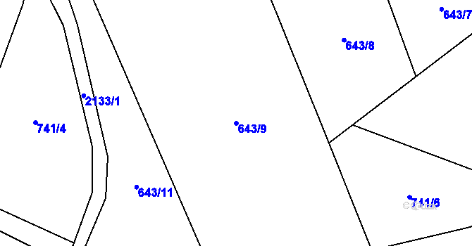 Parcela st. 643/9 v KÚ Chudenice, Katastrální mapa