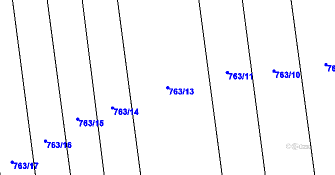 Parcela st. 763/13 v KÚ Chudenice, Katastrální mapa
