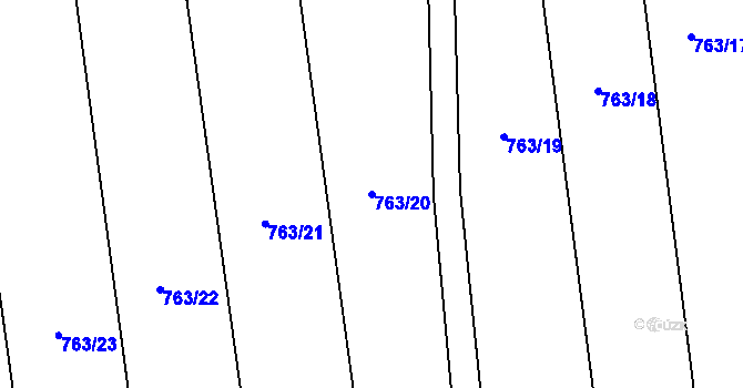 Parcela st. 763/20 v KÚ Chudenice, Katastrální mapa
