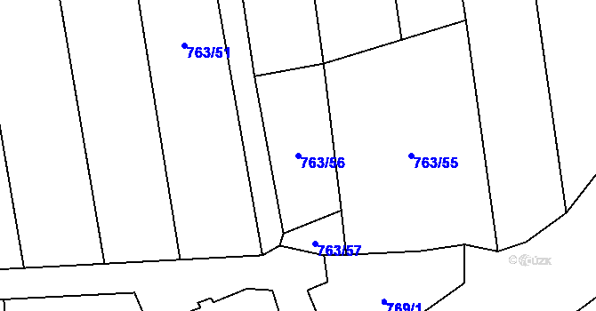 Parcela st. 763/56 v KÚ Chudenice, Katastrální mapa
