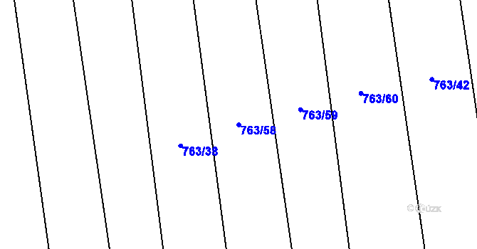 Parcela st. 763/58 v KÚ Chudenice, Katastrální mapa