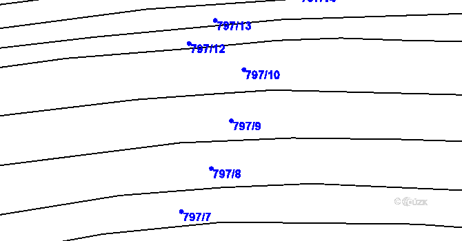 Parcela st. 797/9 v KÚ Chudenice, Katastrální mapa