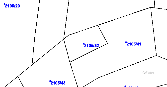 Parcela st. 2105/42 v KÚ Chudenice, Katastrální mapa