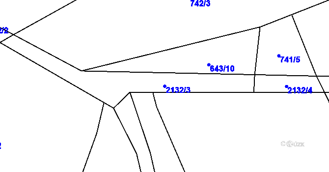 Parcela st. 2132/3 v KÚ Chudenice, Katastrální mapa