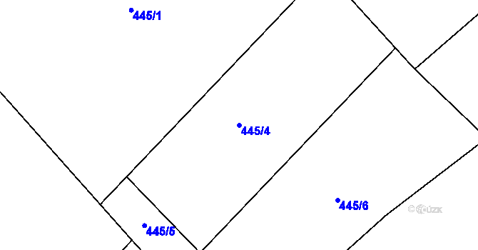 Parcela st. 445/4 v KÚ Lučice u Chudenic, Katastrální mapa