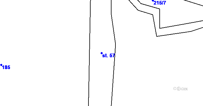 Parcela st. 57 v KÚ Lučice u Chudenic, Katastrální mapa