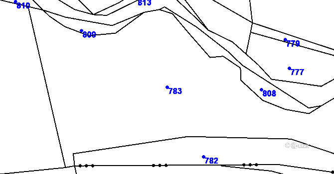 Parcela st. 783 v KÚ Slatina u Chudenic, Katastrální mapa