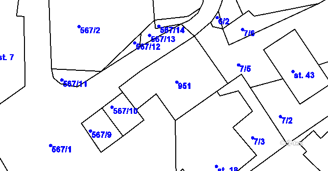 Parcela st. 20/2 v KÚ Hadrava, Katastrální mapa