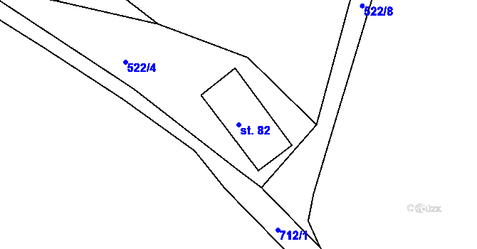 Parcela st. 82 v KÚ Liščí u Chudenína, Katastrální mapa