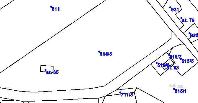 Parcela st. 514/5 v KÚ Liščí u Chudenína, Katastrální mapa