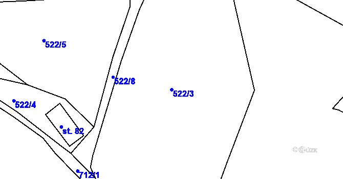 Parcela st. 522/3 v KÚ Liščí u Chudenína, Katastrální mapa
