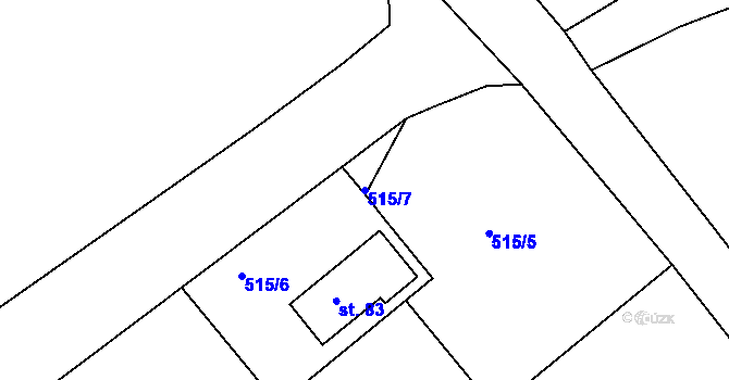 Parcela st. 515/7 v KÚ Liščí u Chudenína, Katastrální mapa