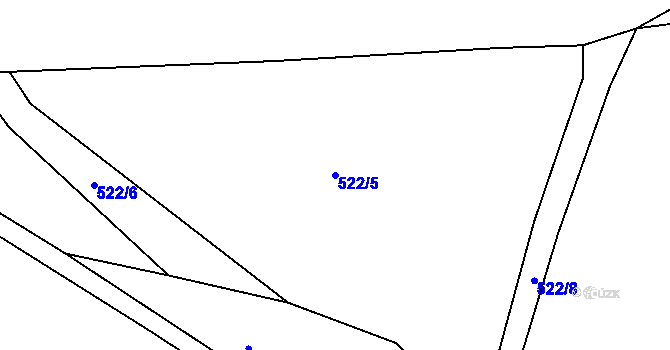 Parcela st. 522/5 v KÚ Liščí u Chudenína, Katastrální mapa