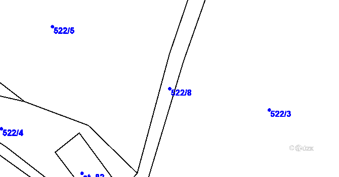 Parcela st. 522/8 v KÚ Liščí u Chudenína, Katastrální mapa
