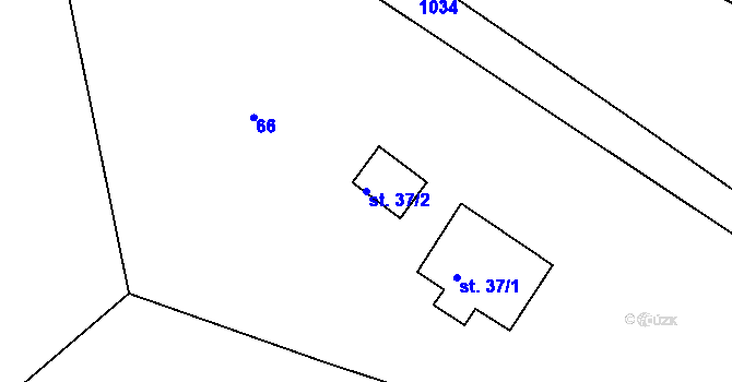 Parcela st. 37/2 v KÚ Liščí u Chudenína, Katastrální mapa