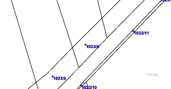 Parcela st. 1023/4 v KÚ Skelná Huť, Katastrální mapa