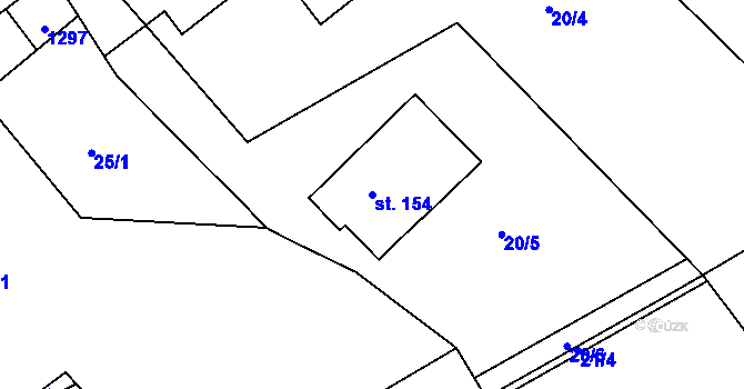 Parcela st. 154 v KÚ Skelná Huť, Katastrální mapa