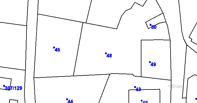 Parcela st. 48 v KÚ Chuderov, Katastrální mapa