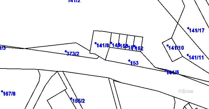 Parcela st. 141/4 v KÚ Chuderov, Katastrální mapa