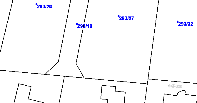 Parcela st. 293/10 v KÚ Chuderov, Katastrální mapa