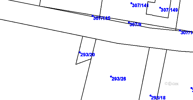 Parcela st. 293/21 v KÚ Chuderov, Katastrální mapa