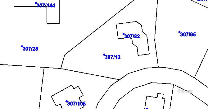 Parcela st. 307/12 v KÚ Chuderov, Katastrální mapa