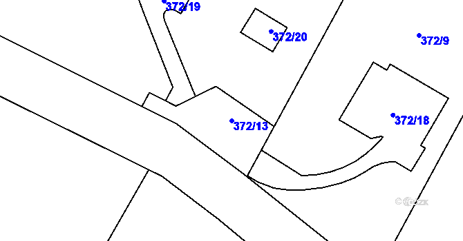 Parcela st. 372/13 v KÚ Chuderov, Katastrální mapa