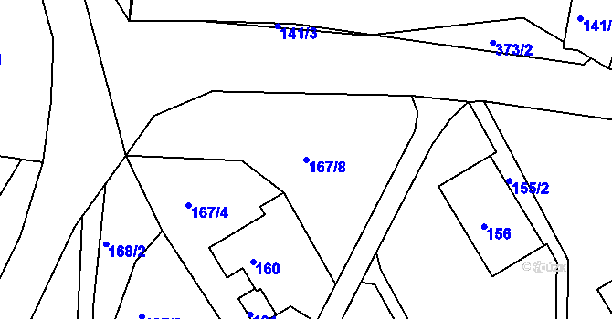 Parcela st. 167/8 v KÚ Chuderov, Katastrální mapa