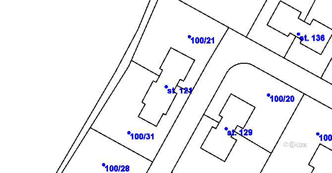 Parcela st. 121 v KÚ Chudoplesy, Katastrální mapa