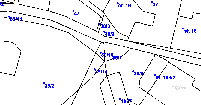 Parcela st. 39/13 v KÚ Chudoslavice, Katastrální mapa