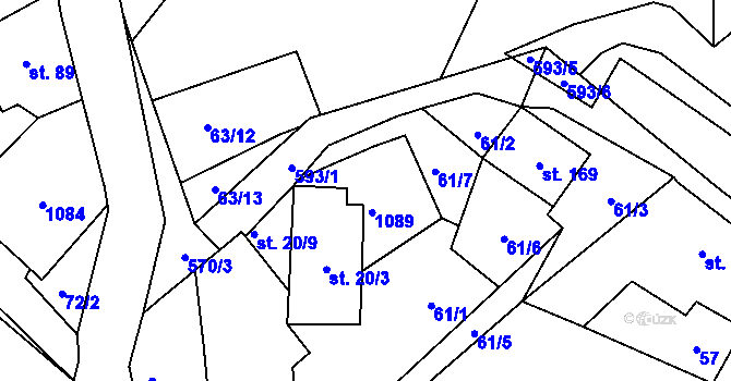Parcela st. 20/6 v KÚ Chudoslavice, Katastrální mapa