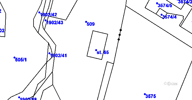 Parcela st. 65 v KÚ Chuchelna, Katastrální mapa