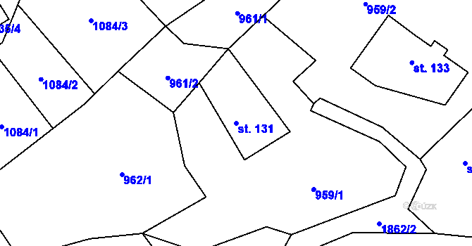 Parcela st. 131 v KÚ Chuchelna, Katastrální mapa