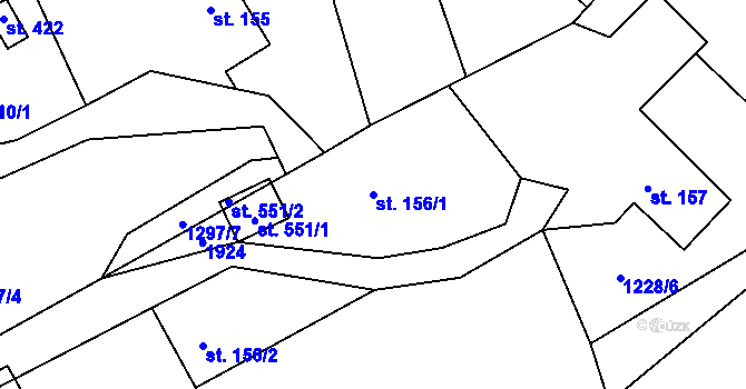 Parcela st. 156/1 v KÚ Chuchelna, Katastrální mapa