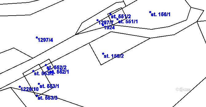 Parcela st. 156/2 v KÚ Chuchelna, Katastrální mapa