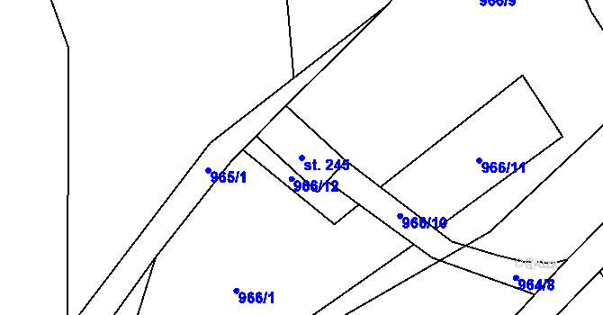 Parcela st. 245 v KÚ Chuchelna, Katastrální mapa