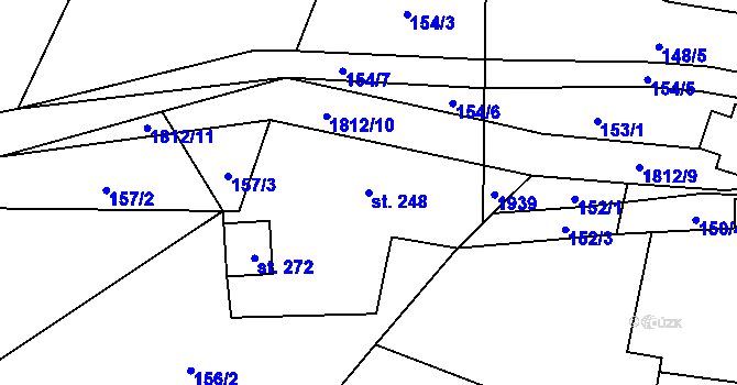 Parcela st. 248 v KÚ Chuchelna, Katastrální mapa