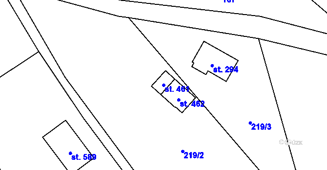 Parcela st. 461 v KÚ Chuchelna, Katastrální mapa