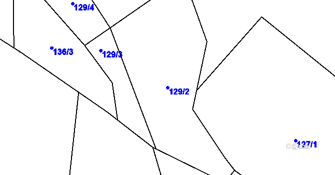 Parcela st. 129/2 v KÚ Chuchelna, Katastrální mapa