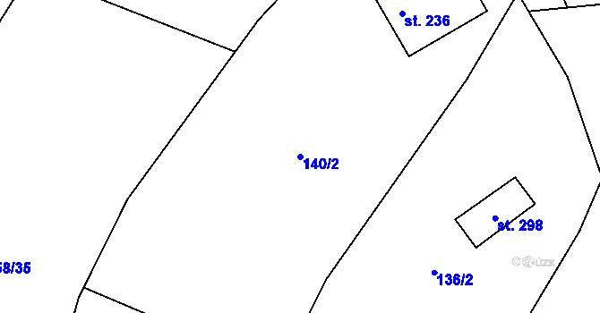 Parcela st. 140/2 v KÚ Chuchelna, Katastrální mapa