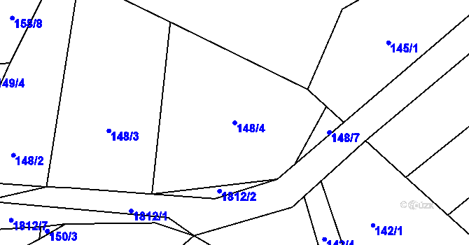 Parcela st. 148/4 v KÚ Chuchelna, Katastrální mapa