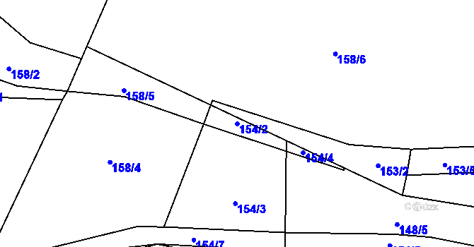 Parcela st. 154/2 v KÚ Chuchelna, Katastrální mapa